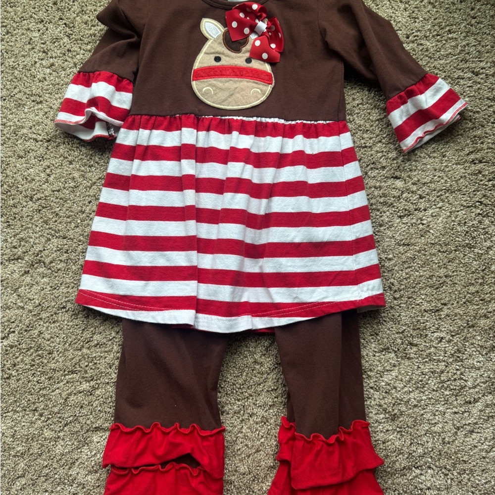 Brown and Red Striped Girl’s outfit